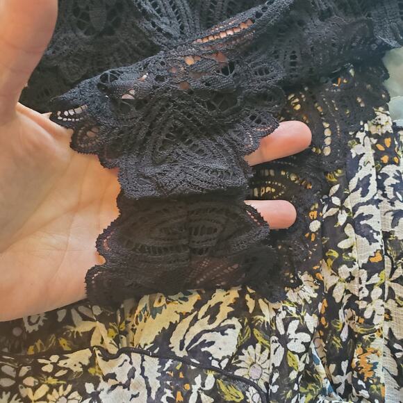 Intimately Free People Cottage Floral Bodysuit XS Ruffle Blousy Whimsy Fairy Top - Picture 9 of 10